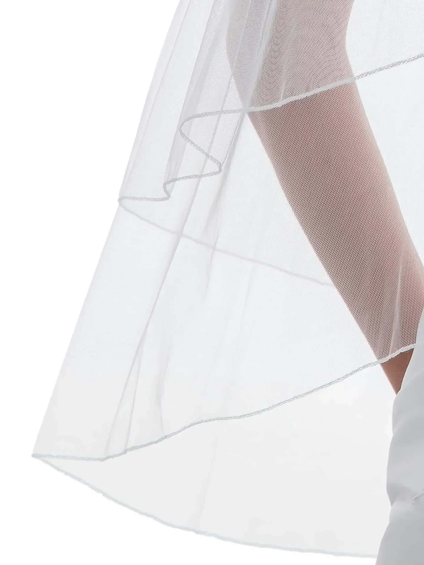 2T 2 الطبقة قلم رصاص حافة نهائية طرحة زفاف الزفاف 2025