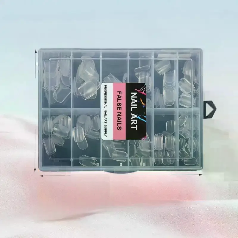 

216 шт. бесшовные накладные ногти, прозрачные полное покрытие, кончики ногтей, полуматовые длинные гробы, миндалевидные искусственные ногти