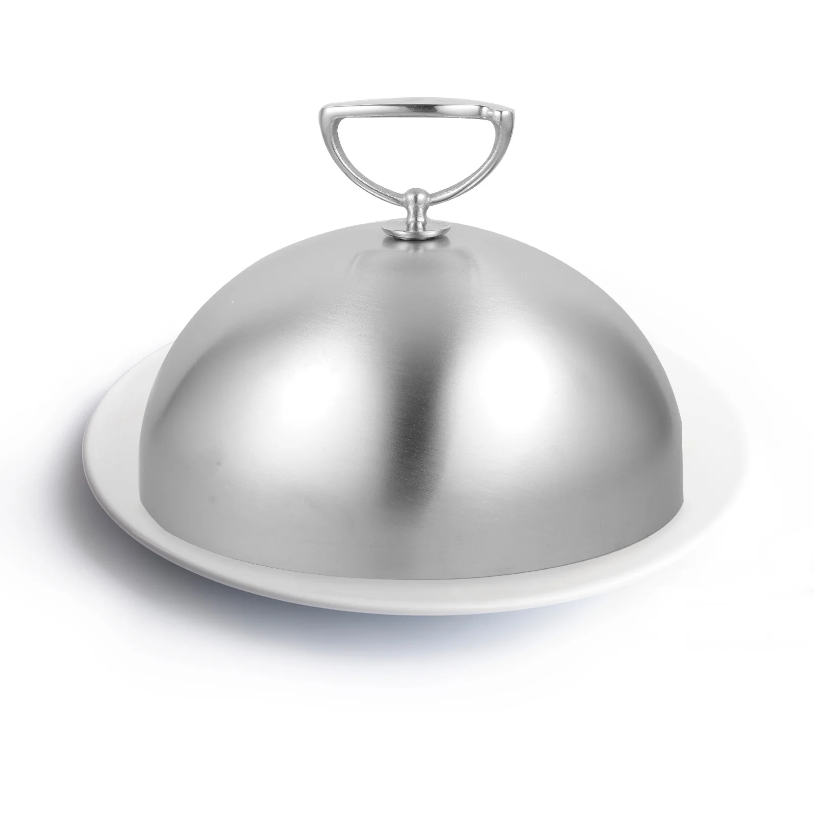

Stainless Steel Food Dome Plate For Bbq Oil-Proof Protector Kitchen Steak Cover Household Metal Lid Anti-Splashing Fresh