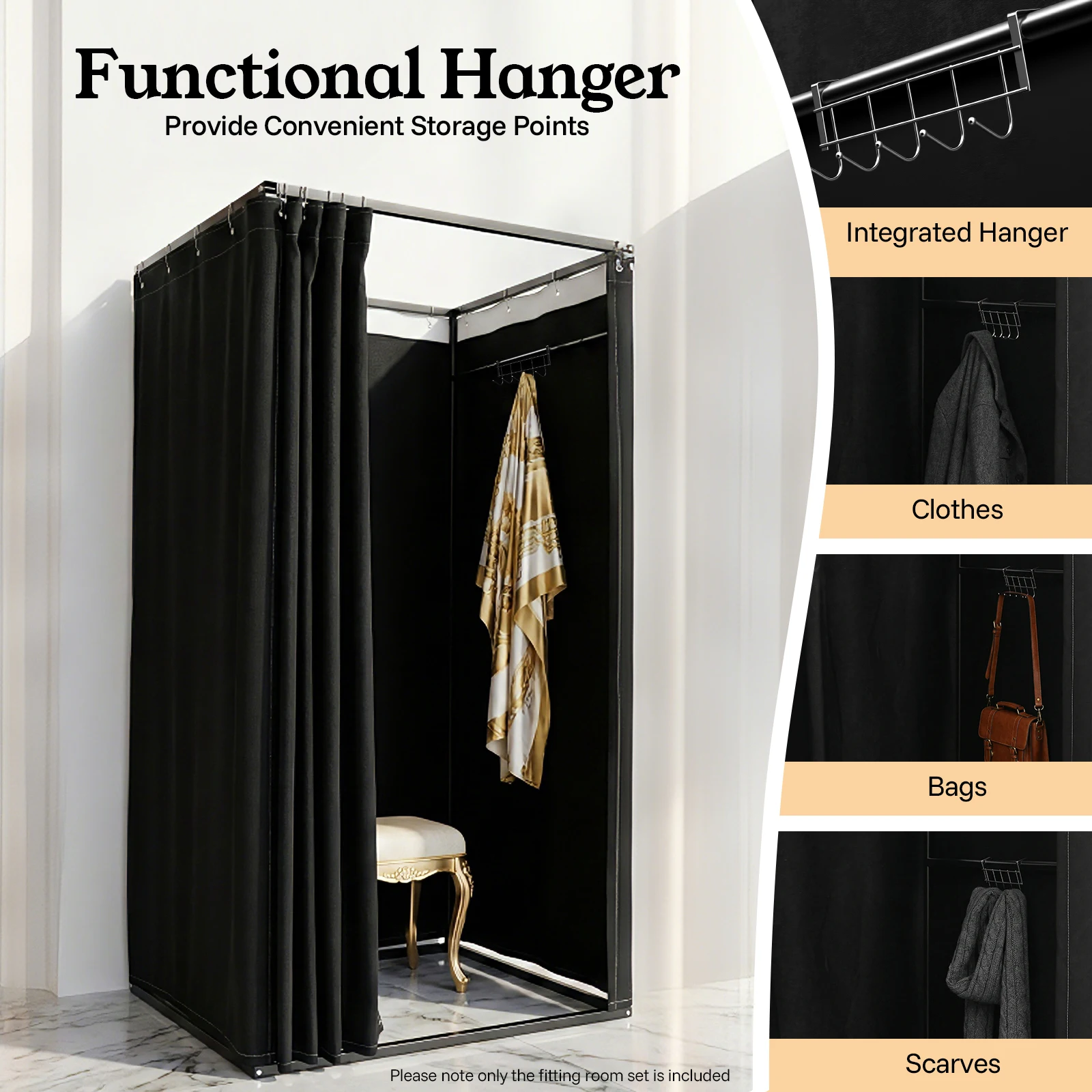 Portable Clothing Store Fitting Room, Curtain Changing Rooms, Private Room Divider, for Fit Room, Clothes Stores 100*100*200cm image 2