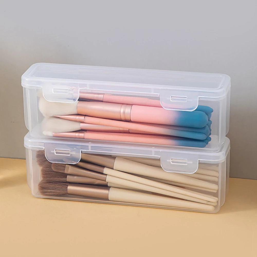 1PC Cosmetic Brush Storage Box Portable Dust Belt Cover  Powder Blusher Brush Eye Shadow Eyebrow Brush Sorting box