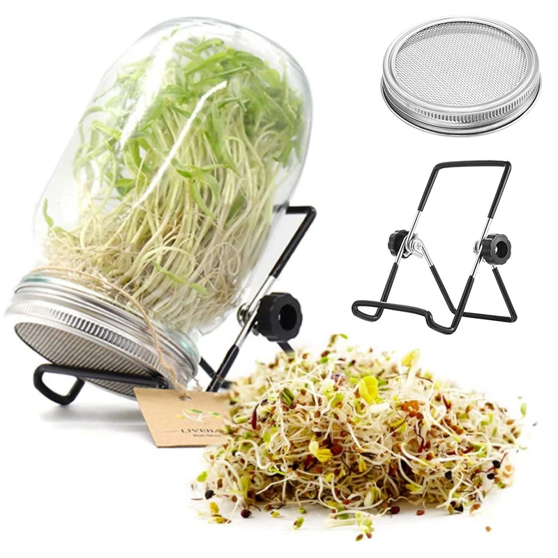 1PC Seed Sprouting Jar Kit Sprout Growing Pot Lids Hydroponic Vegetable Beans Germinator Seeding Pot for Household  Wide Mouth