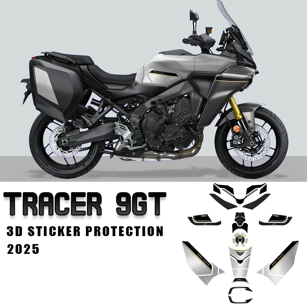 

For Tracer 9 GT Tank protector Tracer 9 GT 2025 Stickers Motorcycle Accessories Fuel Tank Waterproof Scratch 3D Resin Stickers
