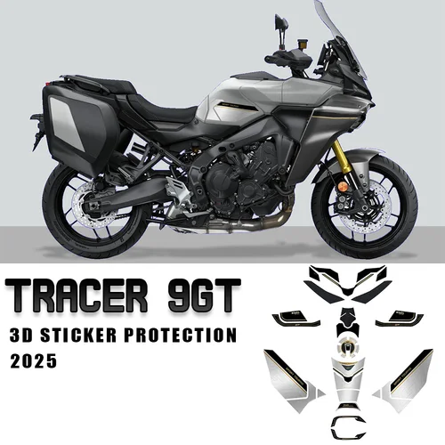 Para Tracer 9 GT protector de tanque Tracer 9 GT 2025 pegatinas accesorios de motocicleta tanque de combustible impermeable arañazos pegatinas de resina 3D
