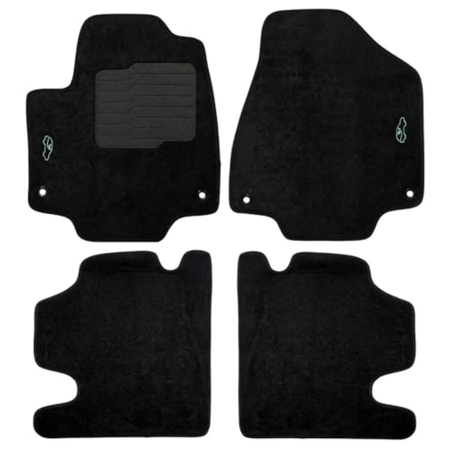 

Carpet Floor Mats Compatible with 2017 to 2025 Chrysler Pacifica Not for Hybrid with Driver Heel Pad and Safety Locks Front and