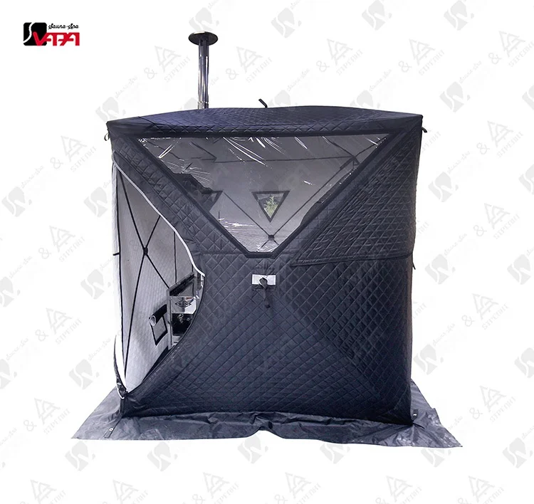 Vapasauna Manufacturer hot sale sauna tent with heating stove wood bench outdoor winter warmer ice fishing tent insulated