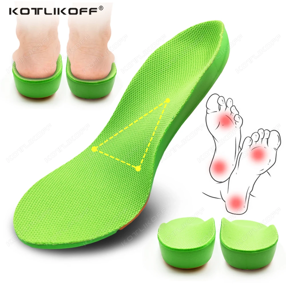 

Детские нескользящие ортопедические стельки, вставки из пенополиуретана, поддержка свода стопы, пятка, вальгусная подошвенный фасциит, подушечки для обуви KOTLIKOFF