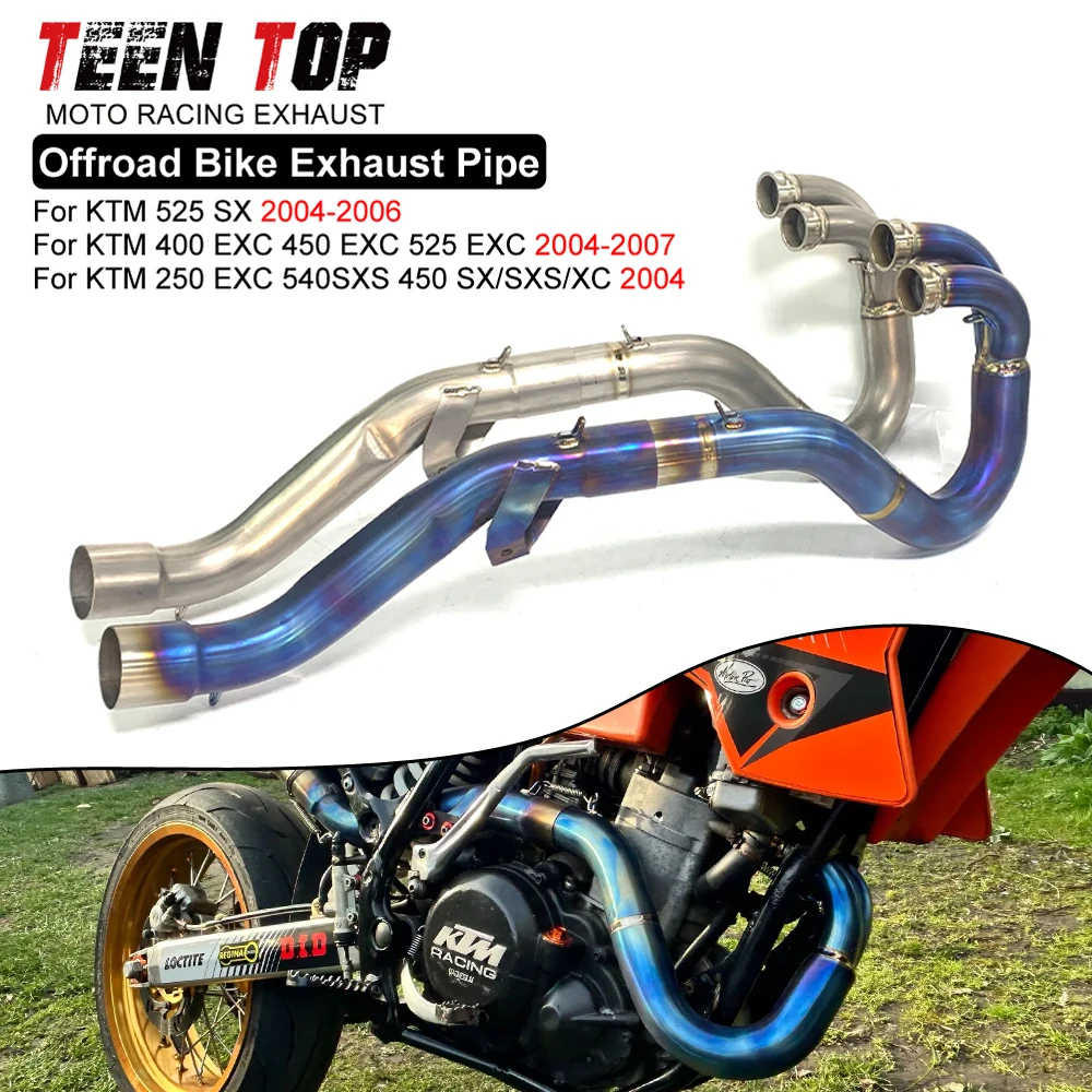 

Выхлопная труба из титанового сплава для внедорожных мотоциклов KTM 250 EXC, 400/450 EXC, 525 EXC, передняя соединительная труба, выходной патрубок 50 мм, для 450 EXC 2004-2007 гг.