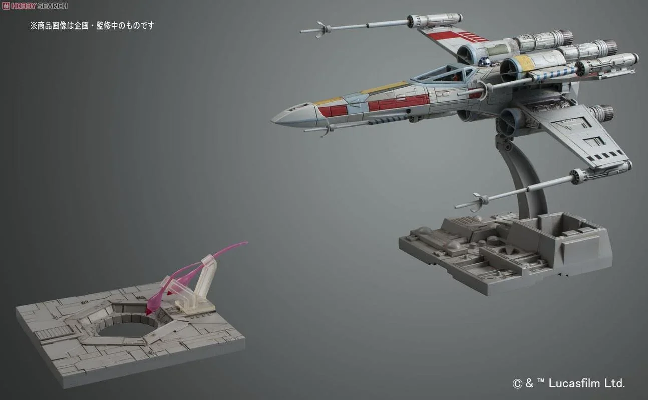 Bandai-Star Wars X-Wing Starfighter, Figuras de brinquedo Anime, Ornamentos de Mesa, Modelo de Brinquedos Colecionáveis, 1: 72