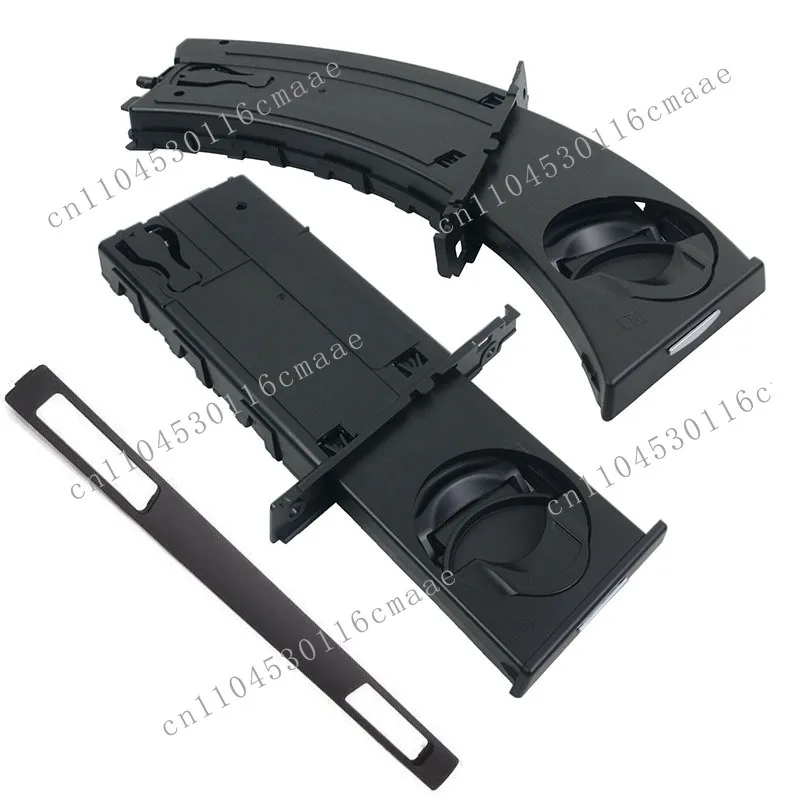 

NEW A02Q - Car Left and Right Cup Holder Set, with Decorative Panel, Black