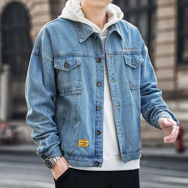 Bomber denim jacket mens hotsell