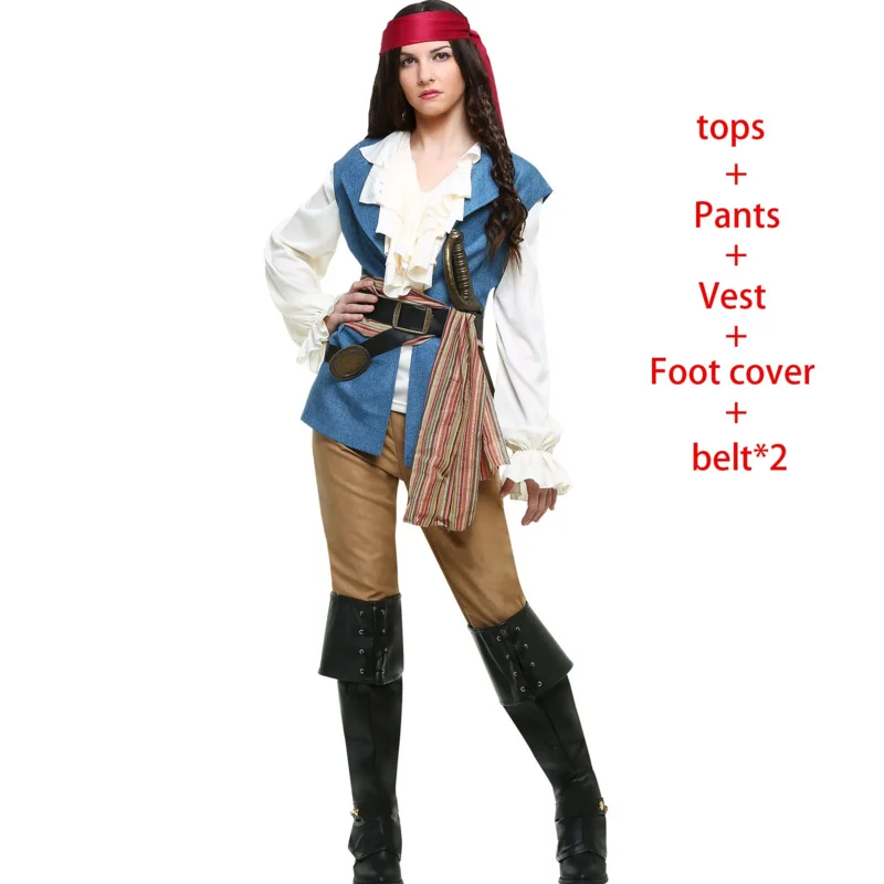 RT01 europejski i amerykański mundur do gry na Halloween dla mężczyzn, karaibski kapitan piratów, marynarz cosplay odzież do odgrywania ról i Gf1