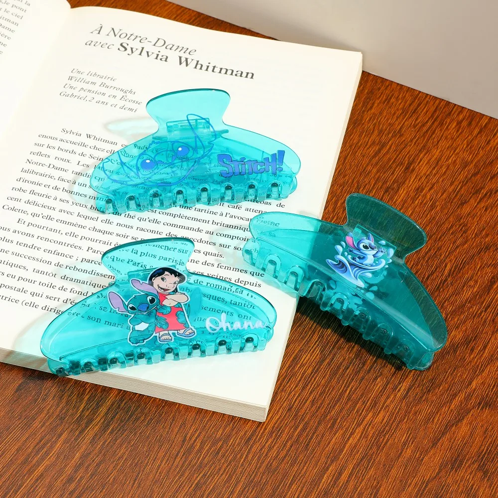 

1 шт./3 шт. Disney Stitch светло-голубой зажим для волос в форме мультфильма, многофункциональный аксессуар для волос, коготь для волос