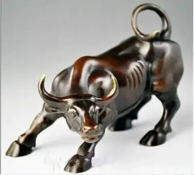 Big Wall Street Bronze Fierce Bull OX Statue