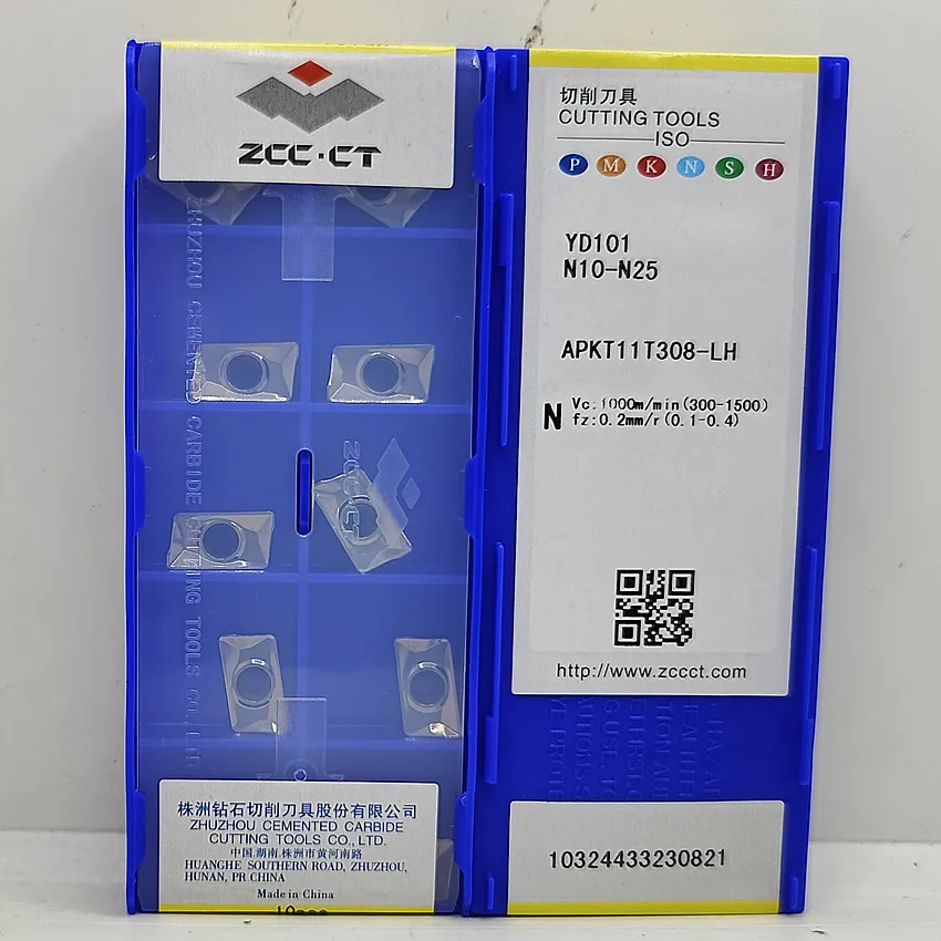 APKT11T308-LH YD101 APKT11T308 APKT11 ZCC.CT CNC carbide inserts Milling insert For Aluminium 10pcs/box