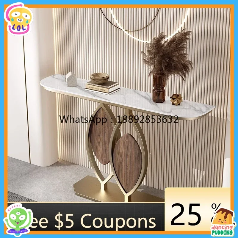 D24-Slate Creative Entrance Platform Lig Luxury Art  Entrance Tle Minimalist Entrance Platform Semicircular