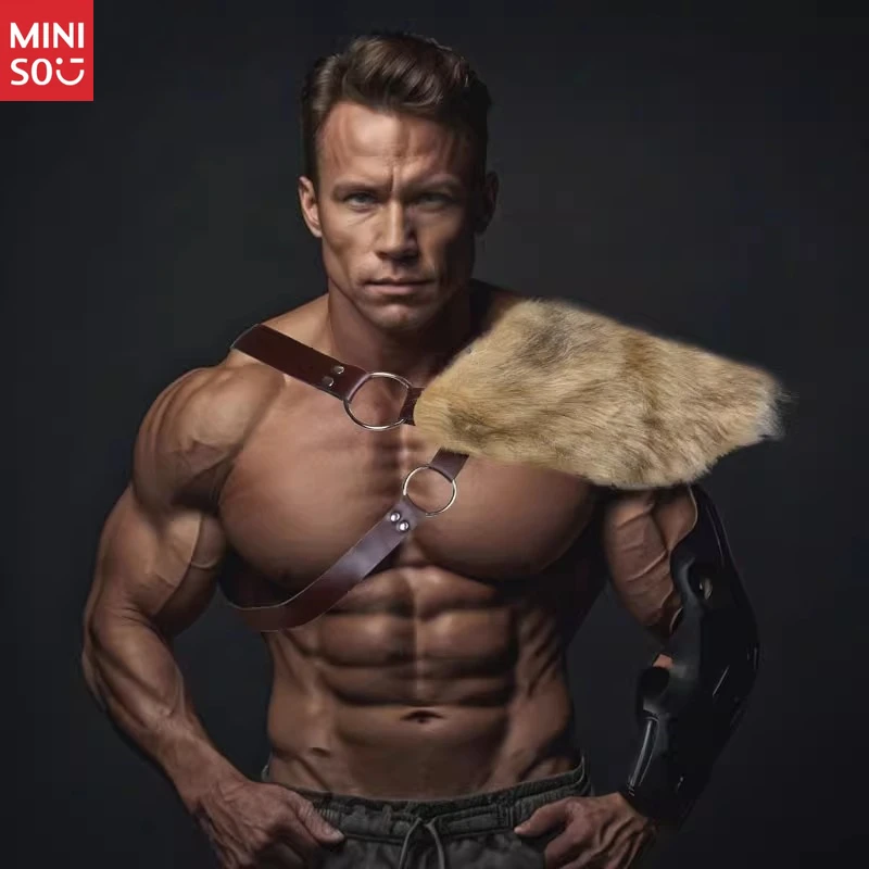 

Medieval Men's Fur Shoulder Armor, Knight Cosplay Cape for LARP