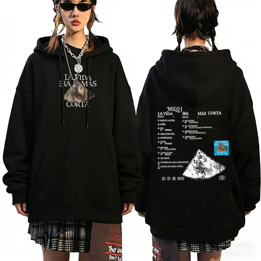 

Rapper Milo J La Vida Era Mas Corta Graphic Hoodie Men Women Hip Hop Fashion Pop Music Streetwear Unisex Vintage Casual Hoodies