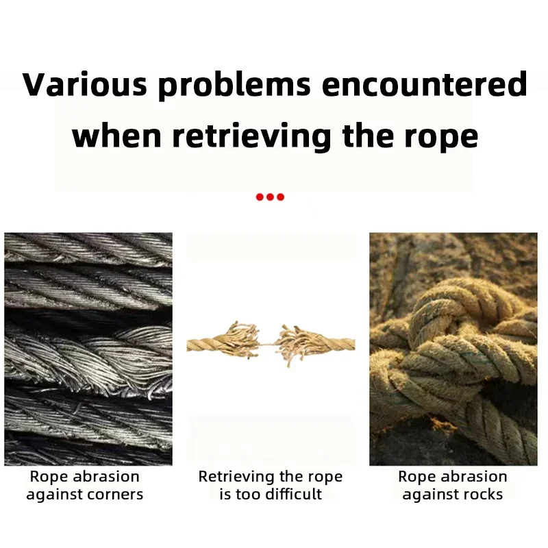 Manual Double Pulley Rope Retriever Rope Guide Roller for High Altitude Work Rope Take-Up Release Corner Protector Rope Saver