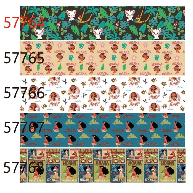 

(5yards) Moana Grosgrain Ribbon 38mm 50mm 75mm for Hairbows Holiday DIY Sewing Accessories Craft Materials