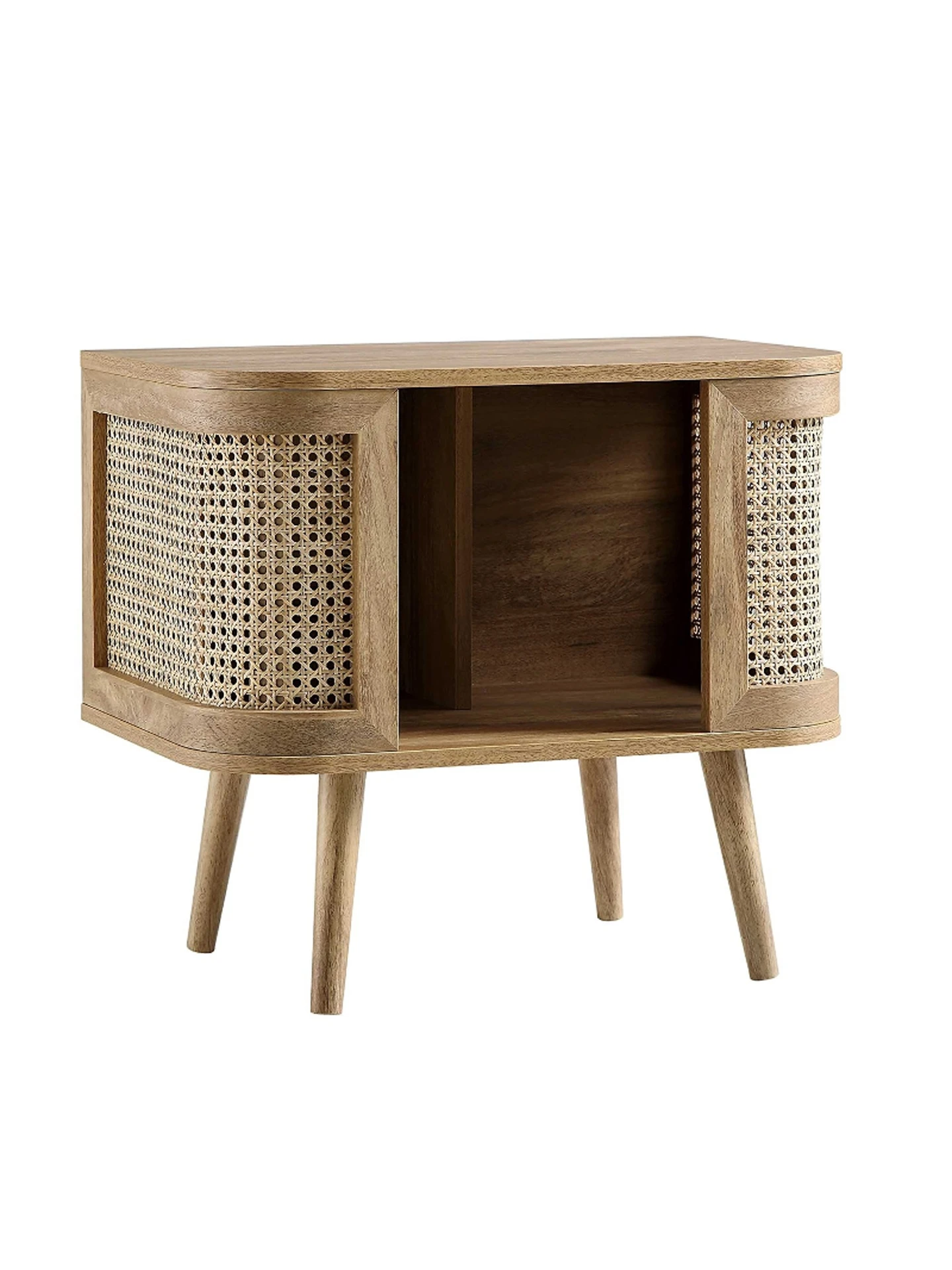 Medieval solid wood rattan bedside table, bedroom bedside table, retro home locker, storage drawer cabinet, small side table