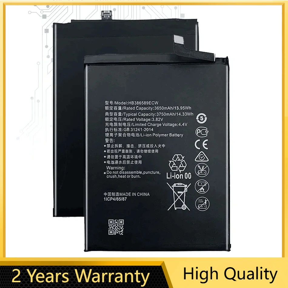 

3750mAh HB386589ECW Replacement Battery For Huawei P10 plus for Honor 8X View 10 V10 BKL-L09 BKL-AL20 with Track Code