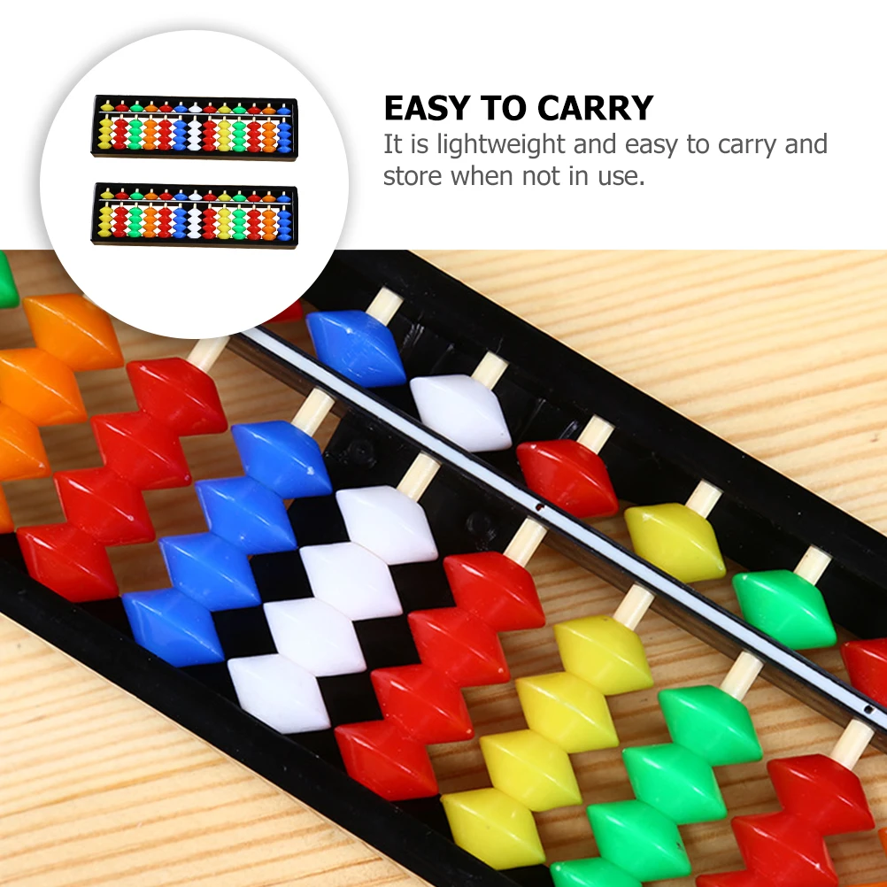 Ábaco colorido para niños, herramienta de aprendizaje de matemáticas, contadores de cuentas de juguete aritmético educativo portátil y ligero, 2 uds.