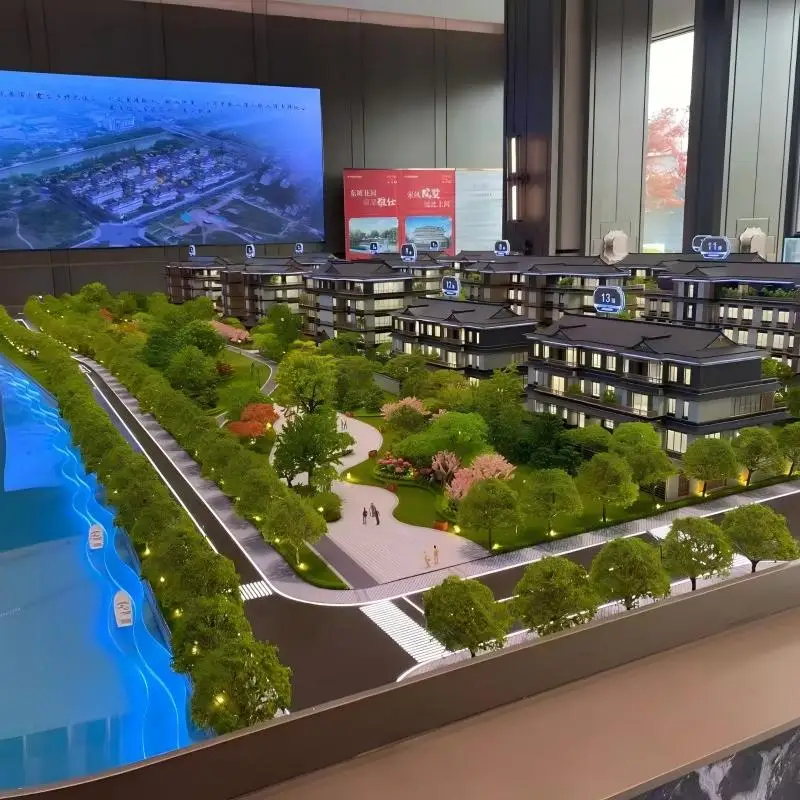 Professional   Architectural Scale Model With LED Lighting 3D City Planning Model for Real Estate