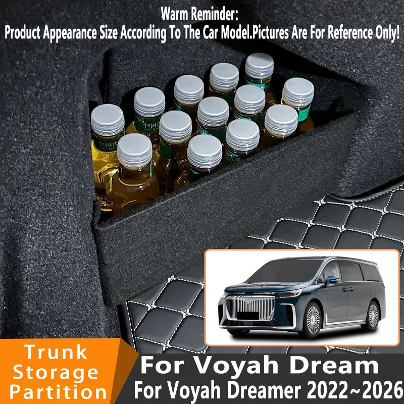

Автомобильные аксессуары для Voyah Dream 2022 ~ 2026 2025, автомобильный органайзер, утолщенная боковая перегородка багажника, детали внутреннего ящика для хранения