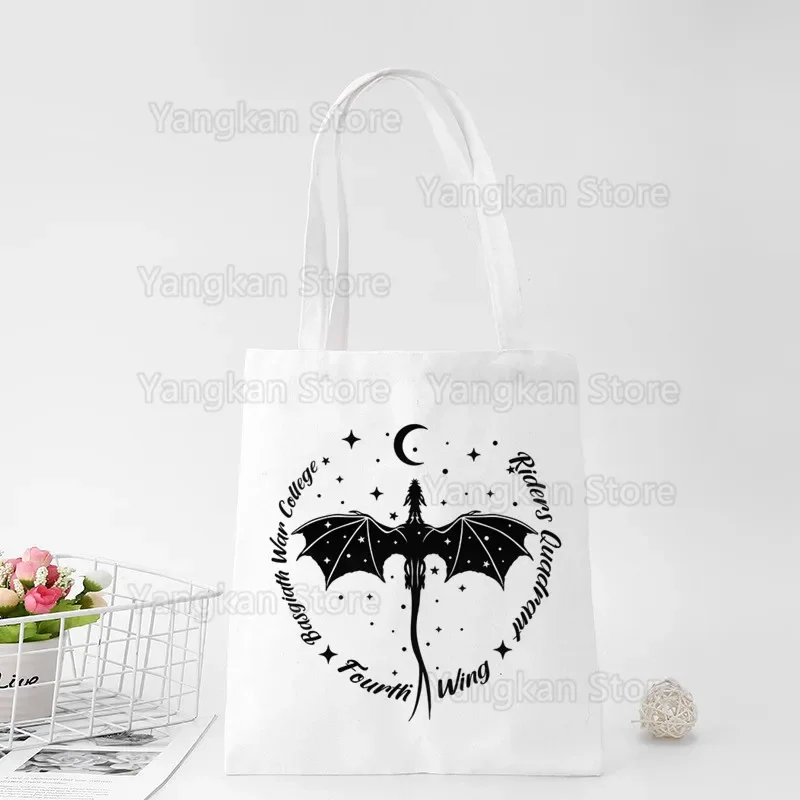 Fourth Wing Basgiath War Dragon Casual Large Hand Bags For Women Ladies Shopping Handbag Print Large Capacity Bag
