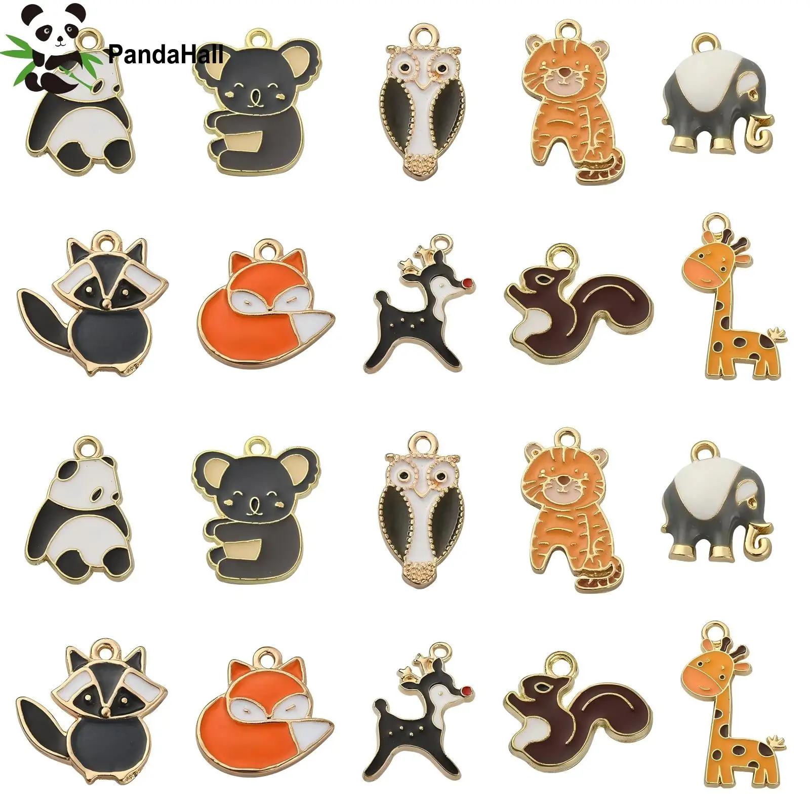 

Pandahall 50Pcs 10 Style Zoo Animal Charms Cute Enamel Animal Charms Panda Fox Giraffe Tiger Charms for Funny DIY Jewelry Making