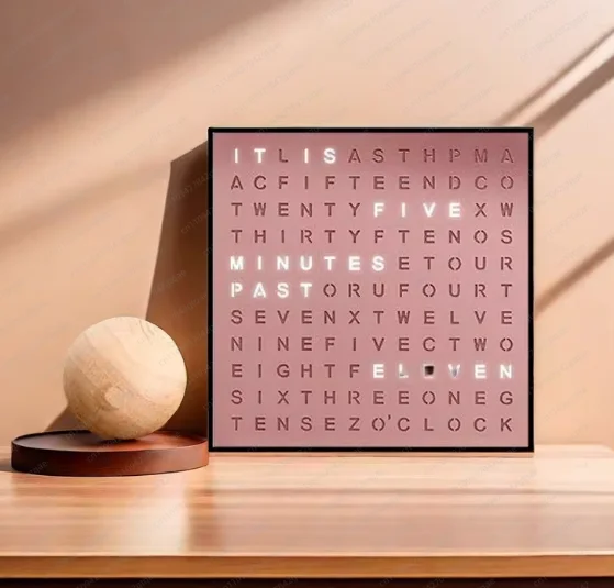 Fashion Creative Desktop Ornament English Display Reading Time Table Office Learning Reading Time LED Alphabet Wall Clock