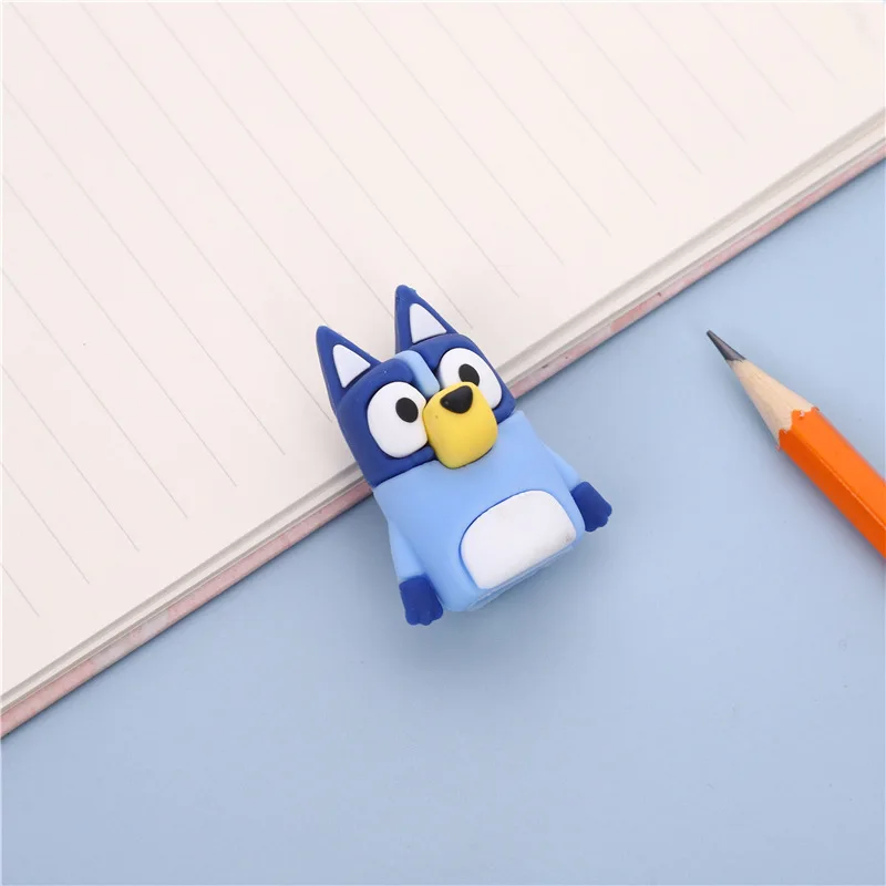 Bluey Pencil Sharpener Cartoon Bingo PVC Pencil Sharpener Flexible Portable Students Stationery Supplies