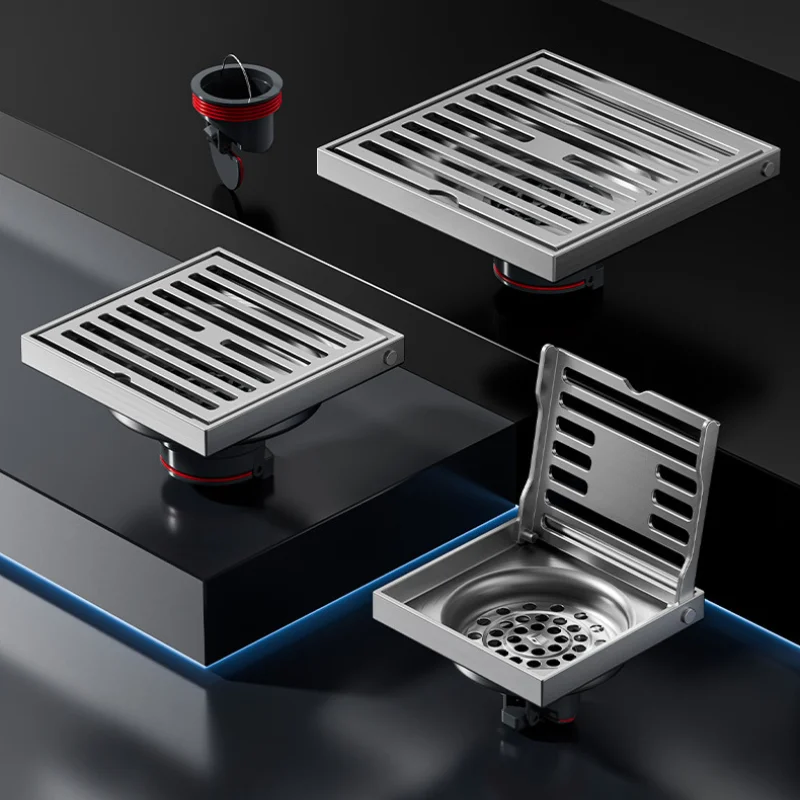 Newly Upgraded Clamshell Floor Drain Bathroom Anti-lost Floor Drain Cover 304 Stainless Steel Deodorant Floor Drain