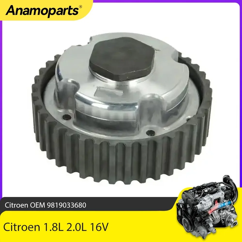 Engine Camshaft Pulley VVT Fit 1.8 L 2.0 L For Citroen C4 Grand C5 II III Peugeot 1.8L 2.0L 16V 2004-2016 OEM 9819033680