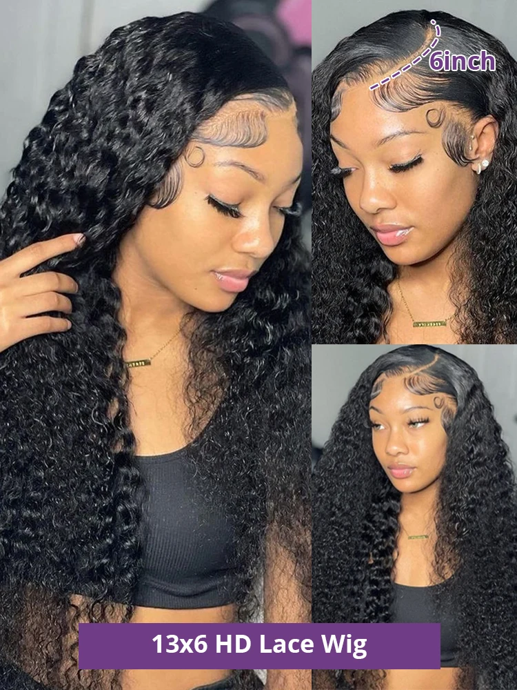 Full Hair Deep Wave  250 Density 13x4 13x6 Transparent Hd Lace Front Wigs Curly Human Hair Wigs Pre Plucked 360 Lace Frontal Wig