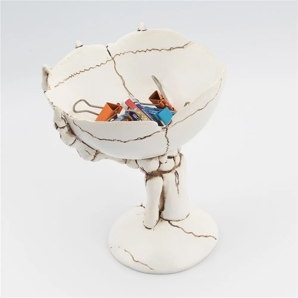 Taca do przechowywania drobiazgów w kształcie szkieletowej ręki, kreatywny amerykański pojemnik na kosmetyki, pudełko do organizacji, prezenty na Halloween, styl skandynawski.