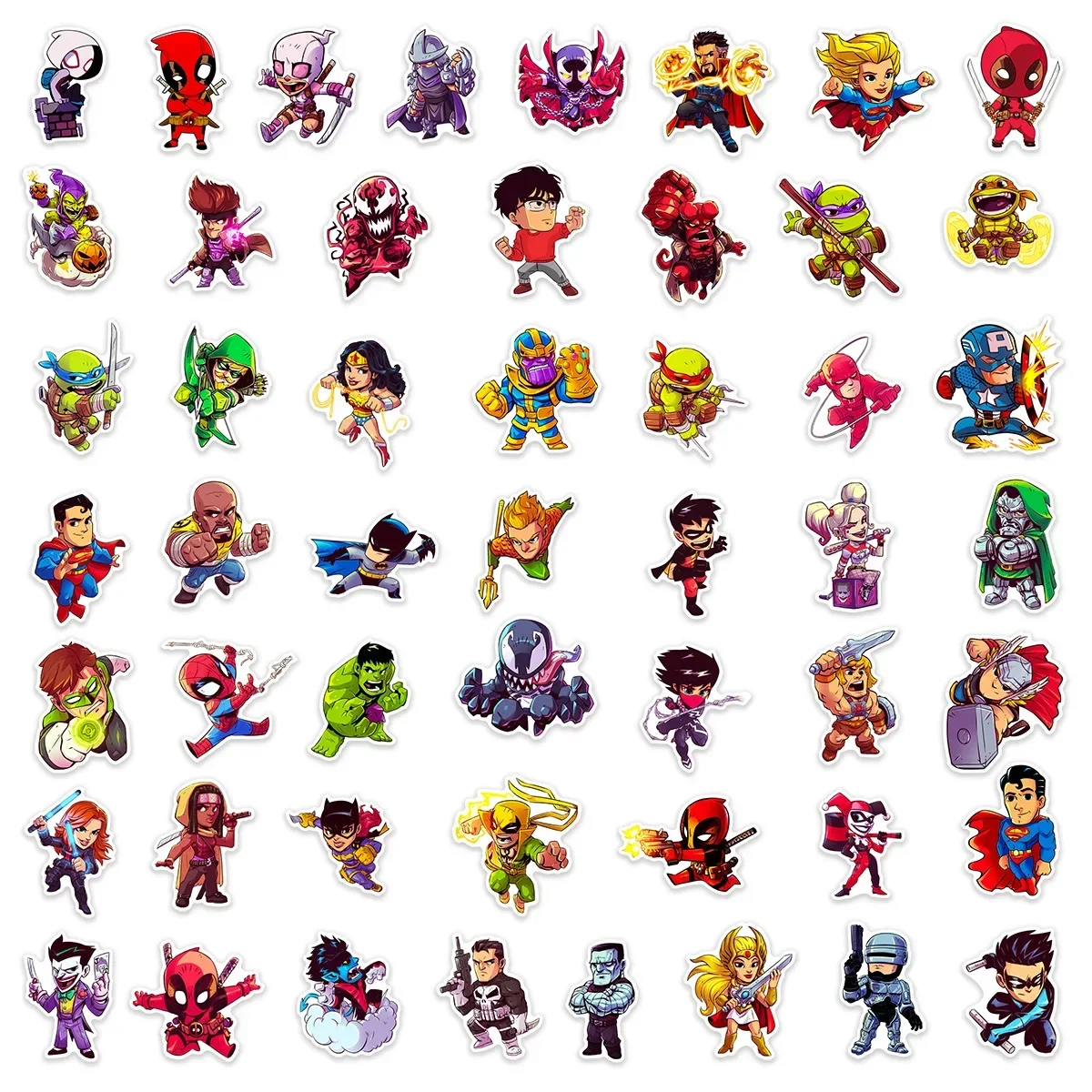 50/100Pcs Disney The Avengers Marvel Stickers for Laptop Phone Snowboard Luggage Fridge DIY Decal Kid Toy Graffiti Sticker Gift