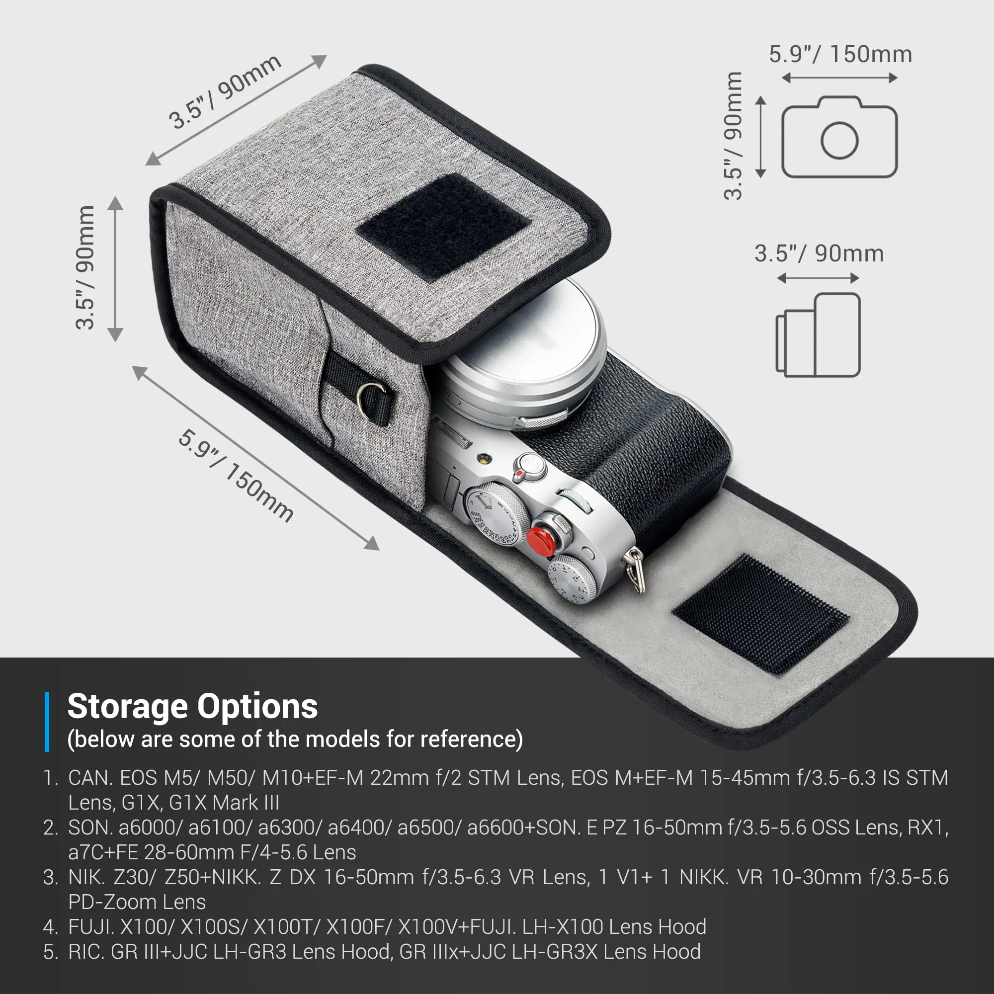 Kompaktowa torba na aparat fotograficzny Etui podróżne Torba na aparat fotograficzny Torba na ramię SLR / bezlusterkowy aparat cyfrowy i obiektyw do