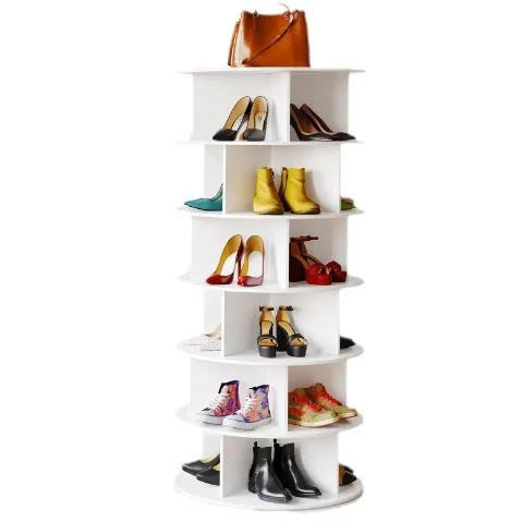 #360-Degree rotating shoe rack 7-layer display shopping mall home multi-layer floor-to-ceiling entrance circular shoe cabinet
