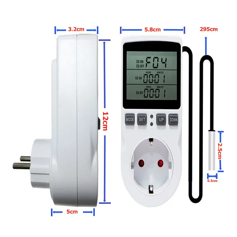 Cable 3-meter Long Digital Timer Constant Temperature Control Socket With Temperature Probe Sensor For Temperature Control