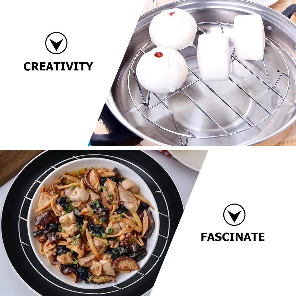 

3Pcs Stainless Steel Steam Rack Heat-Resistant Kitchen Tool for Steaming Eggs Fish Tamales Crabs Vegetables Preserves