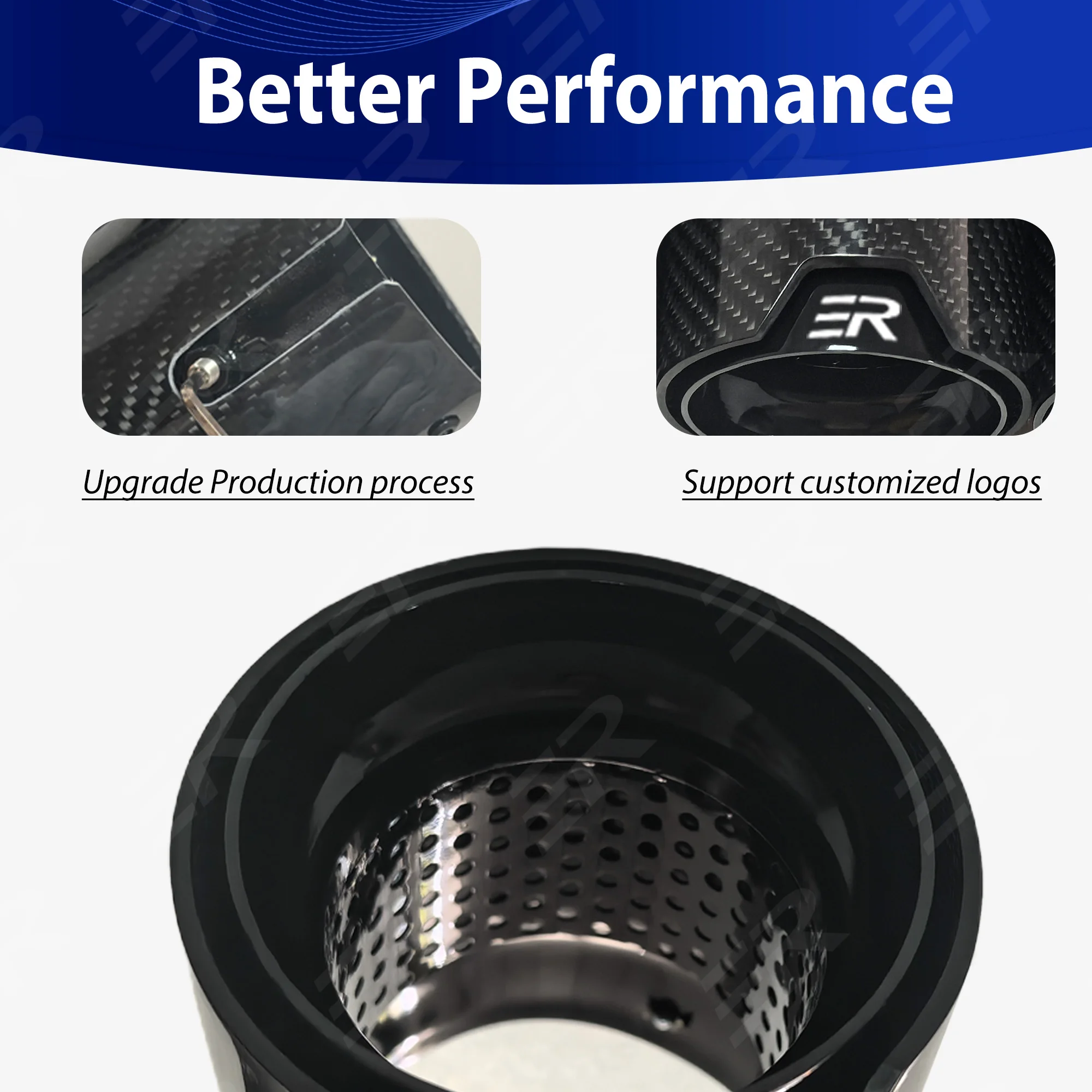 4 قطعة ER ترقية العادم تلميح لسيارات BMW M5F90 ألياف الكربون السيارات كاتم صوت السيارة العادم اكسسوارات أنابيب طرفية سيارة الديكور تعديل