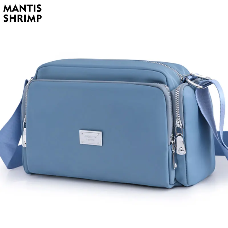 Women Bag Waterproof Nylon Handbags Pure Color Fashion Multi Function Large Capacity Crossbody Tote Bag Casual Messenger Mum Bag