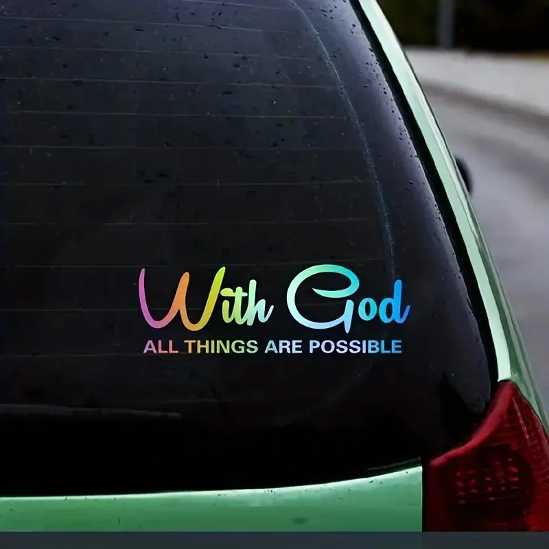 With God All Things Are Possible Car Sticker Waterproof Vinyl Decal Car Accessories Decor Pegatinas Para Coche