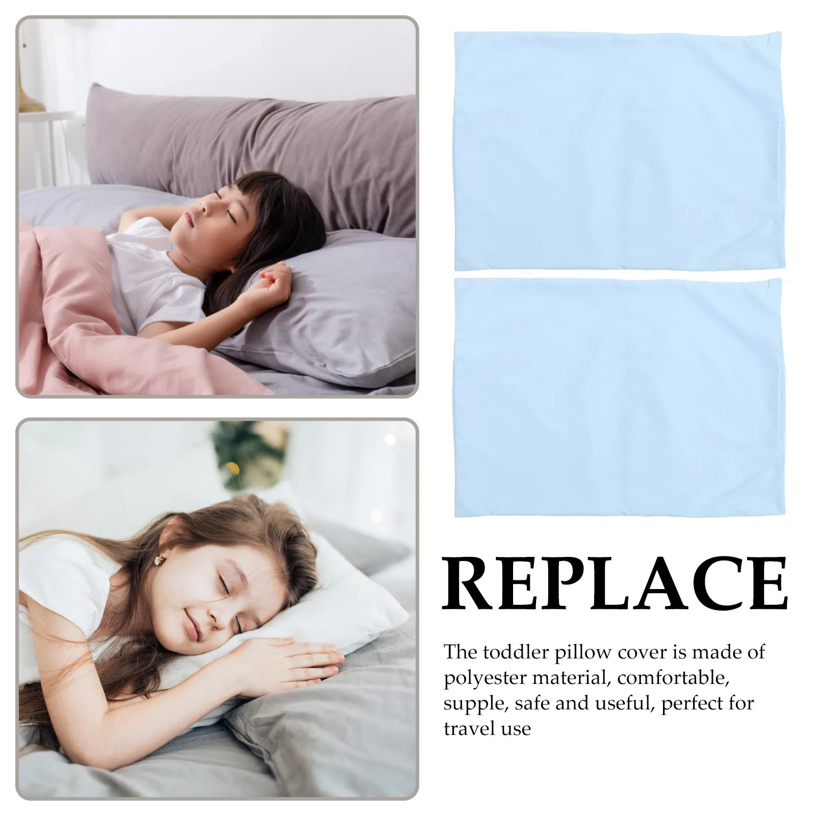 

2Pcs Kids Pillow Covers Small Children's Pillowcase Envelope Closure Travel Toddler Pillow Case Portable Washable