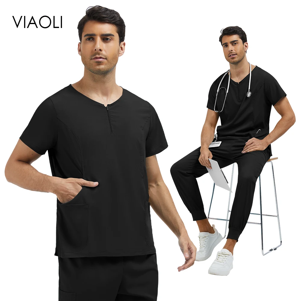 Vêtements de travail médicaux 2 pièces, uniforme d'infirmière d'hôpital, salopette de dentiste, ensemble de gommages, haut de chirurgie, pantalon de jogging, combinaison de travail de beauté clinique Spa