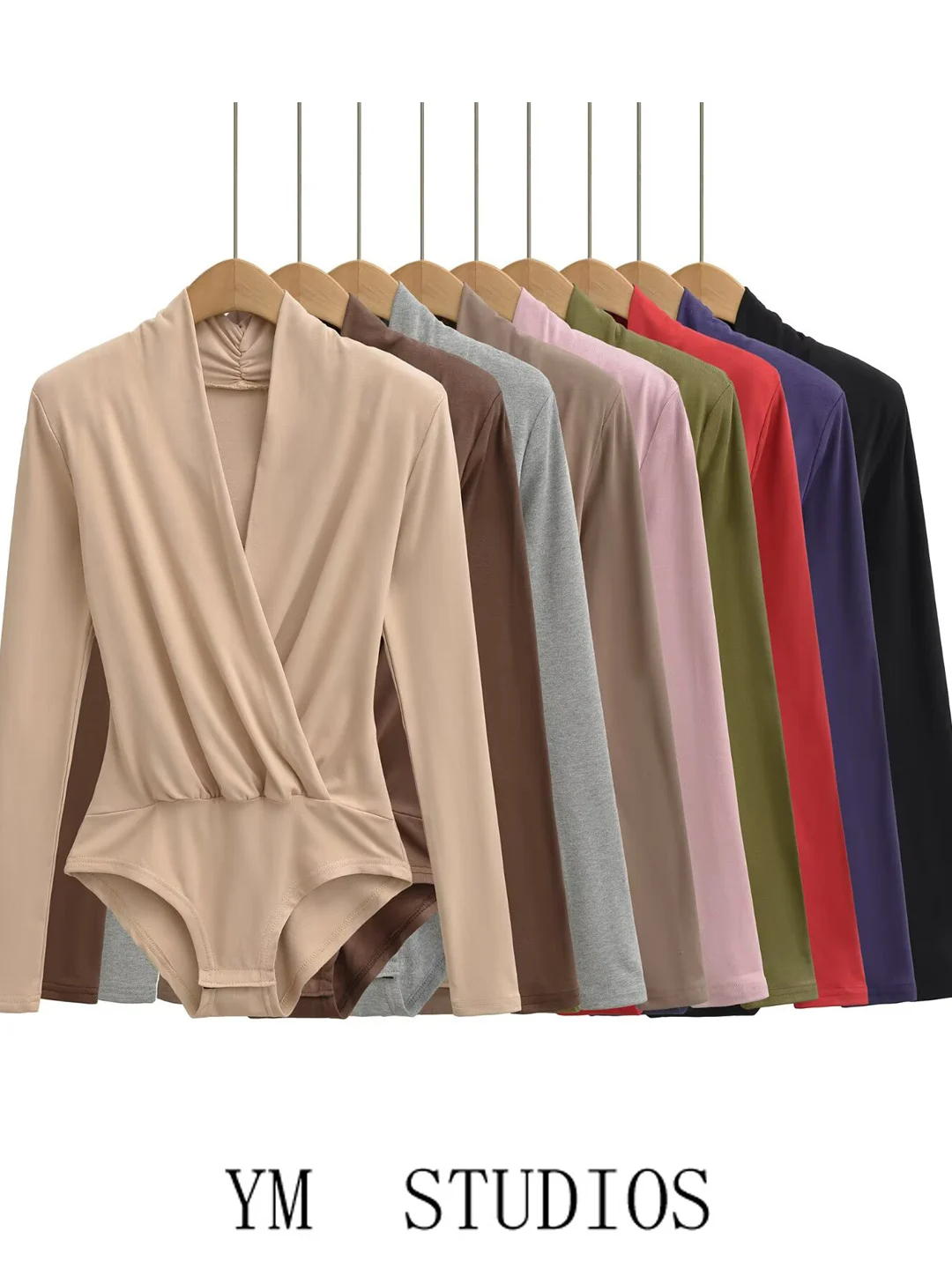 

Сексуальный комбинезон с глубоким V-образным вырезом, плиссированными вставками на плечах, длинными рукавами, легкий, с высокой талией, для женщин