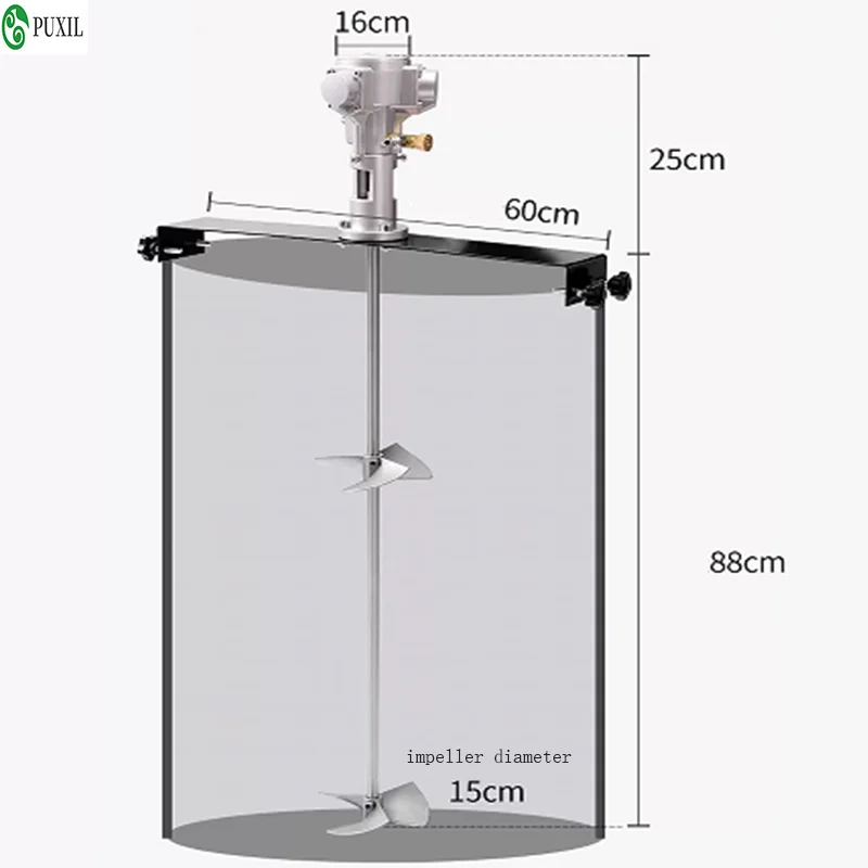 Imported 50 gallon horizontal pneumatic mixer, industrial fully automatic paint mixer, ink mixer