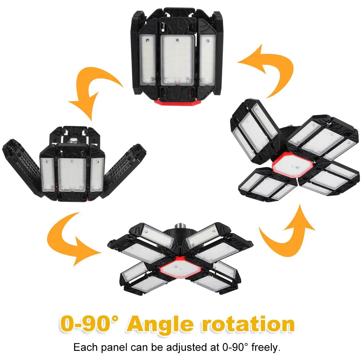 E27 ورشة عمل قابلة للتشوه مستودع ضوء السقف 350 واط جديد LED مصباح المرآب 13 لوحة طوي الصناعية مصباح 6500 كيلو 85-265 فولت #4